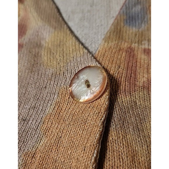 Vintage Gabriella T Linen Blend Floral Cardigan Womens Size 1X Italy Long Sleeve - Picture 4 of 12
